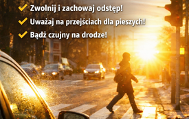 Oślepiające słońce na przejściu